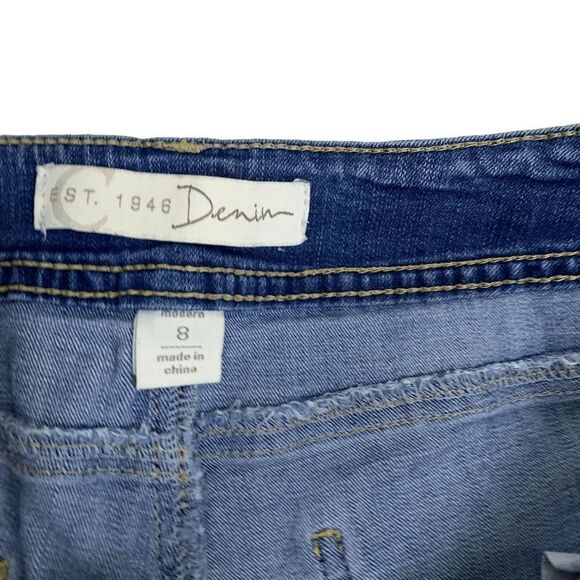 C est. 1946 Women's size Stretch denim Cutoff patched distressed 4" Jean shorts - Picture 9 of 15